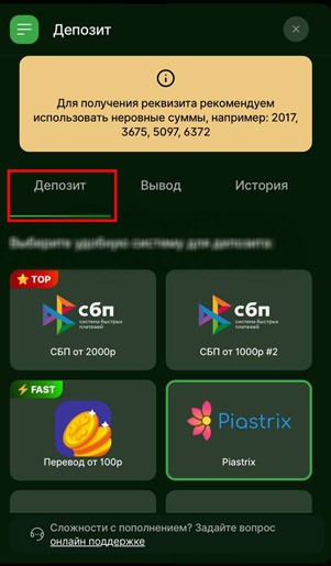 Способы платежа